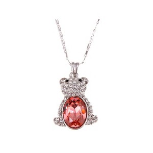 Anna-Kaci Women's Elegant Teardrop Crystal Pendant Necklace, Rhinestone Embellishments, Adjustable Chain, Perfect for Formal Events - Transfer Beads - 1 of 4