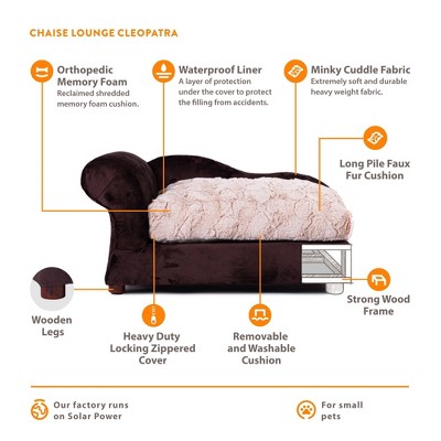 Medium Silver Orthopedic Elevated Pet Chaise Lounge