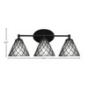 Toltec Lighting Capri 3 - Light Vanity in  Matte Black with 7" Diamond Ice Art Glass Shade - 2 of 2