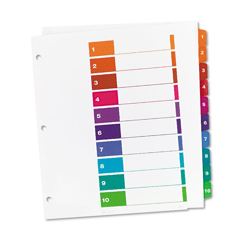 Avery Ready Index Customizable Table of Contents Asst Dividers 10-Tab 11 x 9 1/2 11165, 2 of 9