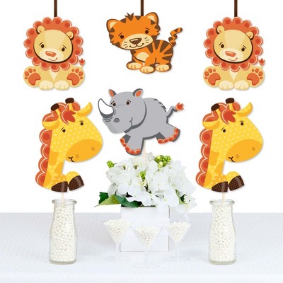 Big Dot of Happiness Funfari - Fun Safari Jungle - Giraffe, Lion, Tiger and Rhino Decorations DIY Party Essentials - Set of 20