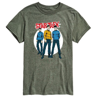 Men's - Star Trek - Galaxy Captain Kirk Spock Crew Short Sleeve Graphic T-Shirt