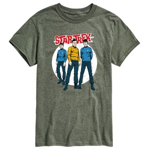 Men's - Star Trek - Galaxy Captain Kirk Spock Crew Short Sleeve Graphic T-Shirt - 1 of 4