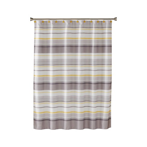 Spring Garden Fabric Shower Curtain, Grey And Beige Fabric Shower Curtain