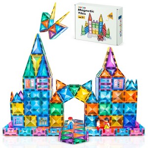SUGIFT 120 PCS Magnetic Tiles, Diamond Magnetic Blocks Building Set Magnet Tiles STEM Toys 3D Kids Preschool Educational Sensory Toys Gift - 1 of 4