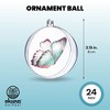Okuna Outpost 24 Pack Clear Plastic Ornaments for DIY Arts and Crafts, Fillable Decorations, 3.15 in - 3 of 4