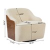 DYHOME 30.3" W Swivel Barrel Chair, Boucle Upholstered Accent Chair, No Assembly Required (Set of 2) - 3 of 4