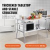 VEVOR Folding Commercial Prep Table, 48 x 30 Inch Commercial Worktable Workstation with Undershelf, Heavy-duty Stainless Steel Folding Table, Silver - 4 of 4