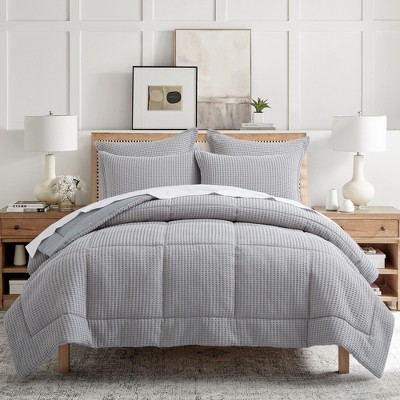 Mills Waffle Grey Pewter King Comforter Set - Levtex Home : Target