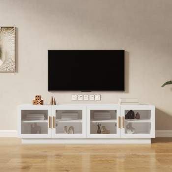 TV Stand, Wood Storage Cabinet Modern TV Cabinet & Entertainment Center With Shelves, For Living Room Or Bedroom