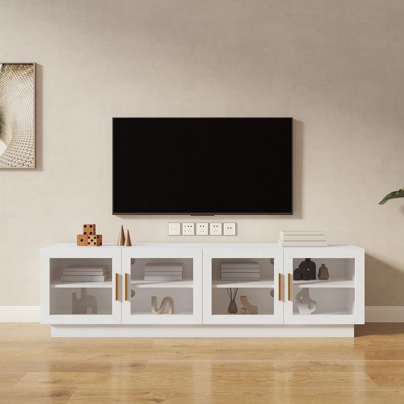 TV Stand, Wood Storage Cabinet Modern TV Cabinet & Entertainment Center With Shelves, For Living Room Or Bedroom, 1 of 8