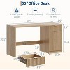 GAOMON 60" Executive Desk with Storage, Modern Home Office Desk with Drawer & Cabinet,Fluted Computer Desks for Study, Living Room, Bedroom - 4 of 4