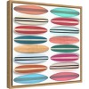 16" x 16" Surfboard Pattern by Edward M Fielding Framed Canvas Wall Art - Amanti Art: Vibrant Teal & Orange Decor - 2 of 4