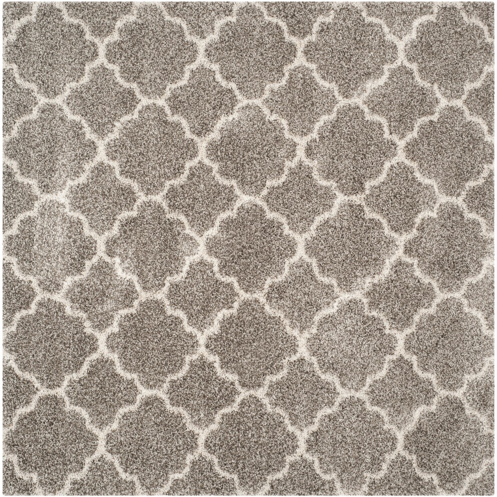 8'x8' Quatrefoil Design Loomed Square Area Rug Gray/Ivory - Safavieh