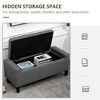 NicBex Lift Top Storage Ottoman Bench with Linen Upholstered and Button Tufted for Living Room, Gray - 3 of 4