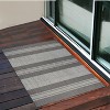 8' X 10'  and Gray Striped Stain Resistant Indoor Outdoor Area Rug - 2 of 4