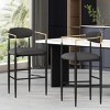 Modern Counter Height Bar Stools with Upholstered Seats, Sturdy Iron Frame, and Comfortable Foam Cushion (Set of 2)-Coolbibila - 3 of 4