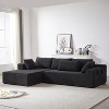 108"W Modern Chenille Upholstered Sectional Sofa Set, L-Shaped Free Combination Sofa Couch With 6 Pillows - ModernLuxe - 4 of 4
