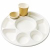 9 Compartment Round Biodegradable Divided Plates - Pack of 100 - Rani Brand Authentic Indian Products - 3 of 4