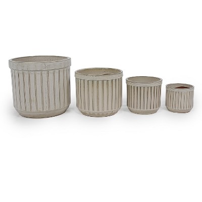 Wooakway 14" Dia Outdoor Indoor Ceramic Planter Pot Decorative Planter with Drainage Hole Patio Flower Pot