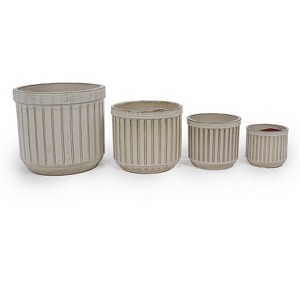 Wooakway 14" Dia Outdoor Indoor Ceramic Planter Pot Decorative Planter with Drainage Hole Patio Flower Pot - 1 of 4