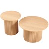 Maliang 2 Pieces Round Coffee Tables, MDF Table-top with Metal Base, Sofa Side Table for Living Room, Reception Room - 2 of 4