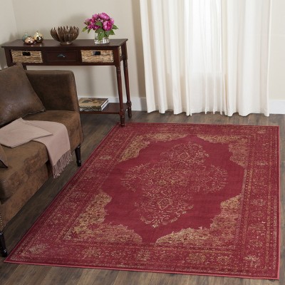 Elegant Rose Hand-Knotted Viscose 5' x 7' Rectangular Rug