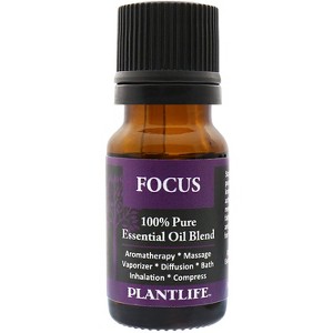 Plantlife Focus Essential Oil Blend – 100% Pure & Therapeutic Grade – Natural, Undiluted – No Additives or Fillers – Made in USA – 10ml Aromatherapy - 1 of 4