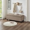Okak Storage Ottoman Bench with Tufted Button Upholstered Multifunctional Footrest Stool Bed Bench with Spindle Wood Legs for Entryway Bedroom, Linen - 4 of 4