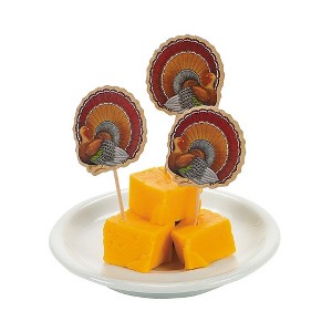 Fun Express Thanksgiving Turkey Food Picks Party Supplies - 72 Pieces - 1 of 1