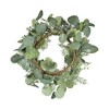 Whisen Set of 2, D14.2" Eucalyptus Candle Ring, Christmas Decoration - 4 of 4