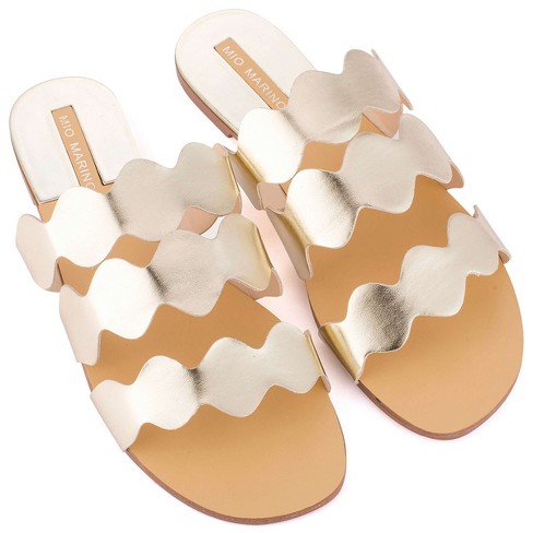 Mio Marino - Women's Scalloped Slide Sandal - Rose Gold, Size: 10 : Target