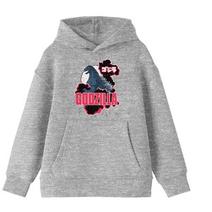 Godzilla Classic Art and Logo Youth Athletic Gray Hoodie - 1 of 2