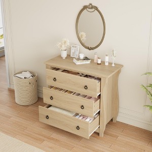 3-Drawer Dresser, Tall Boho Dresser with Curved Legs - 1 of 4