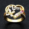 Mom Heart Ring Cz Gold Plated Engraved to Mom With Love Womens Ginger Lyne Collection - 2 of 4