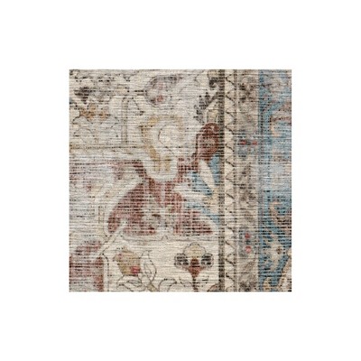 Kamran Blue and Coral Vintage Washable 5' x 7' Area Rug