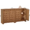 Tribesigns Sideboard Buffet Cabinet with Storage, 57.5" Farmhouse Wood Credenza Storage Cabinet with Doors, for Kitchen, Living Room, Walnut - 2 of 4