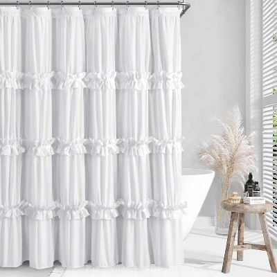 LunaLulinlk Ruffle Vintage Shower Curtain Boho Farmhouse Shower Curtain