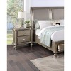 Vynxaria Luxury Classic Antique Silver / Champagne Finish 1pc Nightstand Storage Space Bedside Table Bedroom Furniture - 2 of 4