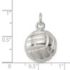 Black Bow Jewelry Sterling Silver Polished Volleyball Pendant, 15mm - 4 of 4
