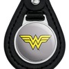 Wonder Woman Classic Logo Black Leather Keychain - 3 of 4