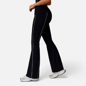 Anna-Kaci Active Women's High Waist Flared Leggings with Contrast Seam Detail and Stretch Fabric - 1 of 4