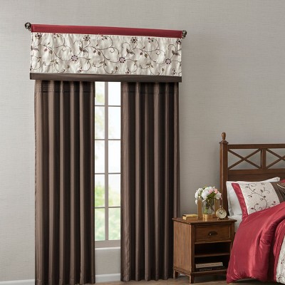 MAYEERTY 50x18" Embroidered Window Valance Red