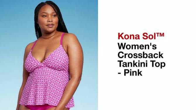 Women's Crossback Tankini Top - Kona Sol™ Pink, 2 of 6, play video