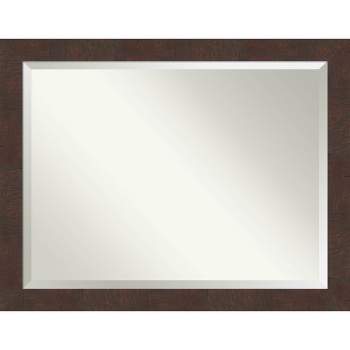 45" x 35" Wildwood Framed Wall Mirror Brown - Amanti Art