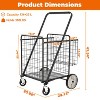 HTUTWOO Collapsible Shopping Cart, Foldable Utility Shopping Carts, 360° Rolling Swivel Wheels, for Groceries Laundry - 4 of 4