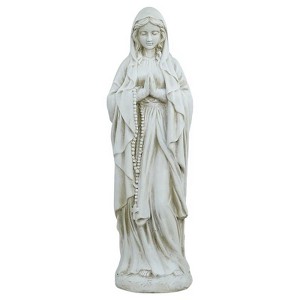 Alpine Fiberglass/MGO Gray 30 in. Praying Madonna Statue - 1 of 1
