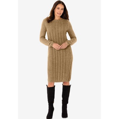 Woman Within Plus Size Cable Knit Sweater Dress