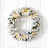 Nearly Natural 24” Flocked Artificial Christmas Wreath with 160 Bendable Branches and 35 Warm White LED Lights - 2 of 4