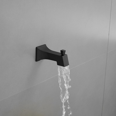 Matte Black Stainless Steel Square Rainfall Shower Faucet Set